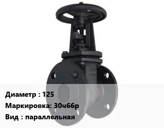 Задвижка чугунная 125 30ч66р параллельная